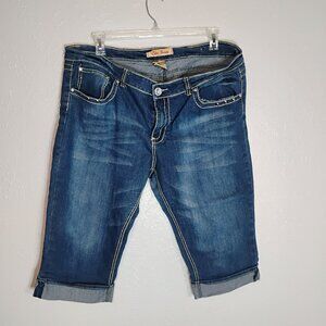 Elite Jeans Capri Stretch Studded Bling Mid Rise Plus Size 17/18
